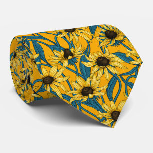 Yellow Rudbekia on yellow Tie