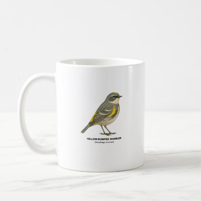 Yellow Rumped War - Birds of California Coffee Mug (Left)