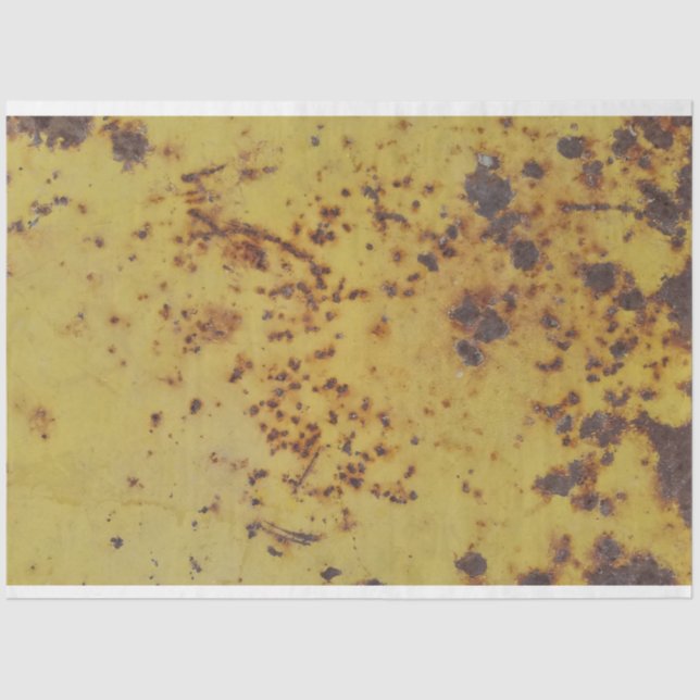 Yellow Rust Texture Decoupage Tissue Paper (Front)