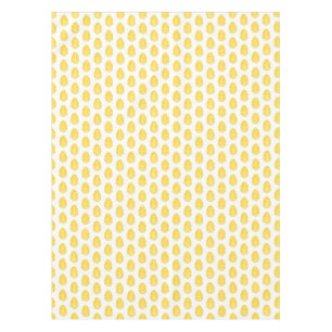 Yellow Rustic Floral Easter Egg Linocut Tablecloth