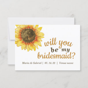 Yellow Rustic sunflower. Will You Be My Bride Invi Invitation