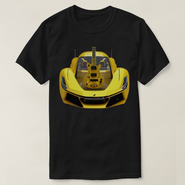 Yellow s And Guitars T-Shirt (Design Front)