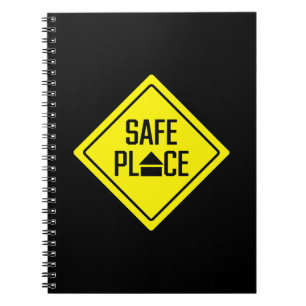 Yellow Safe Place Sign for Youth Spiral Notebook