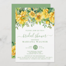 Yellow Sage Green Floral Bridal Shower