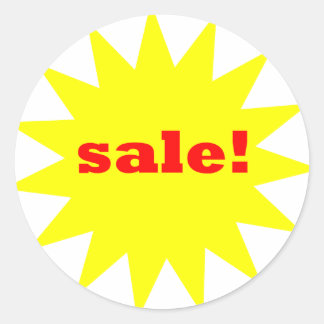 Yellow Sale round stickers