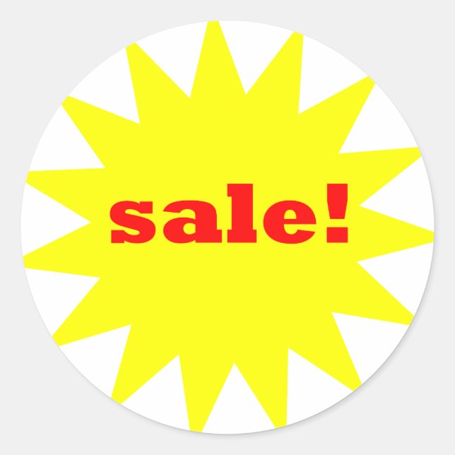 Yellow Sale round stickers (Front)