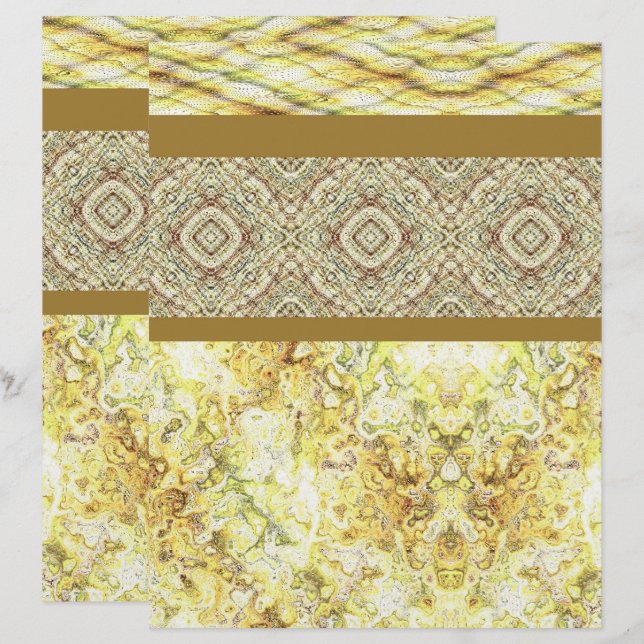 Yellow Sampler Scrapbook Paper 2-Sided Page (Front/Back)