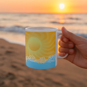 Yellow Sand And Ocean Coffee Mug