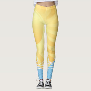 Yellow Sand And Ocean Leggings