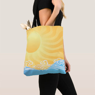 Yellow Sand And Ocean Tote Bag