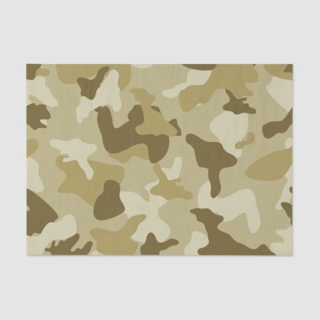 Yellow sand camo camouflage army pattern tissue paper (Front)