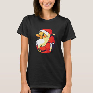 Yellow Santa Christmas Duck Bath Duckie Duckling T-Shirt