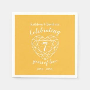 Yellow sapphire wedding anniversary 7 years napkin