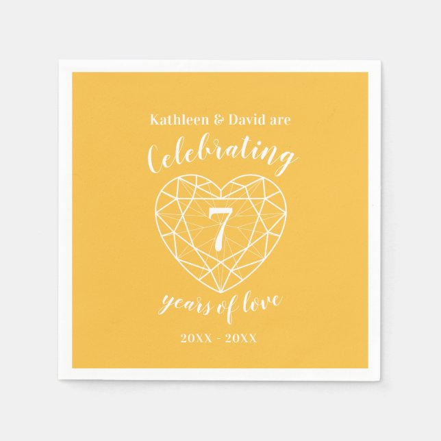 Yellow sapphire wedding anniversary 7 years napkin (Front)