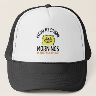 Yellow Sarcastic Funny Cat  Trucker Hat