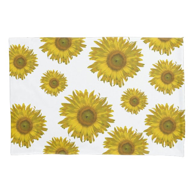 Yellow Scattered Sunflowers Pillowcase (Front)
