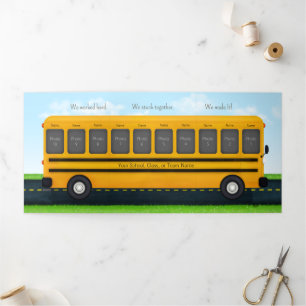 Yellow School Bus  10 Photos for Teacher or Coach Tri-Fold Card