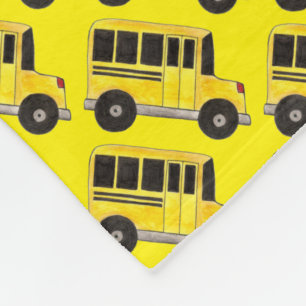 Yellow School Bus Buses Driver Teacher Education Fleece Blanket
