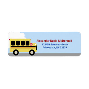 Yellow School Bus Custom Address Labels