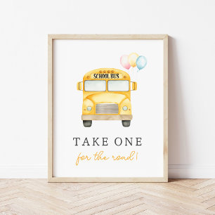 Yellow School Bus Custom Favour Sign