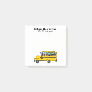 Yellow School Bus Driver Appreciation 3x3 Post-it Notes