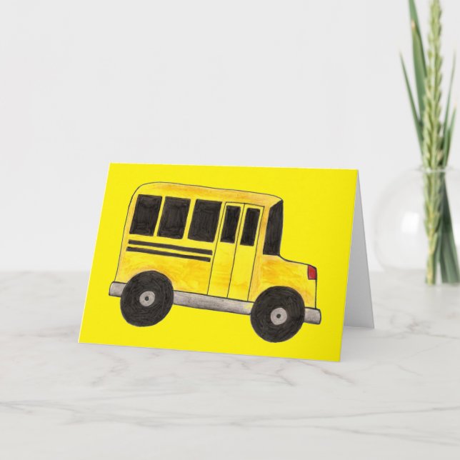 Yellow School Bus Driver Education Teacher Cards (Front)