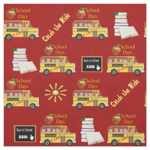 Yellow School Bus Fabric