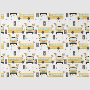 Yellow School Bus Kids Birthday Party Tissue Paper
