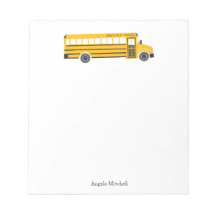 Yellow School Bus Personal Stationery Notepad