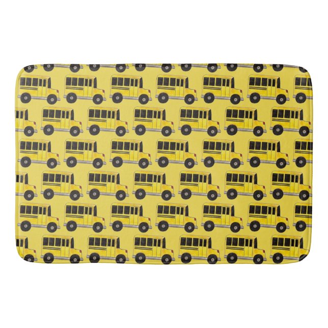 Yellow School Bus Print Bus Driver Teacher Bath Mat (Front)