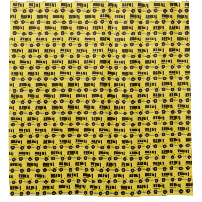 Yellow School Bus Print Bus Driver Teacher Shower Curtain (Front)