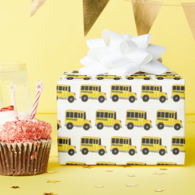 Yellow School Bus Print Driver Teacher Education  Wrapping Paper (Birthday Party)