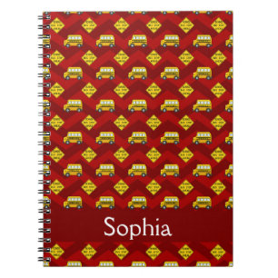 Yellow school bus &read sign back to school design notebook