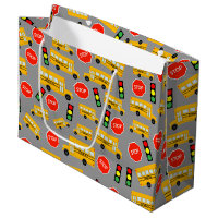 Yellow School Bus Stop Sign Traffic Lights Pattern