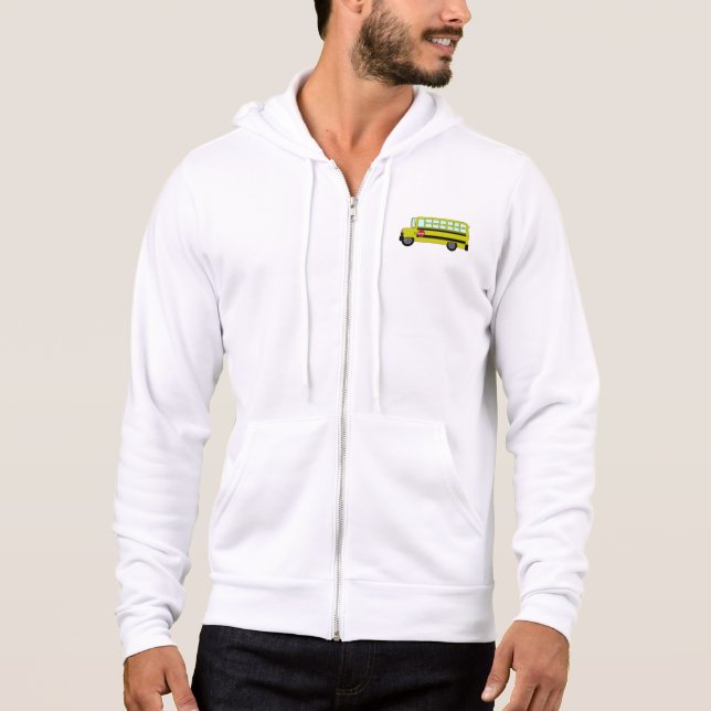 Yellow School Bus with Stop Sign Hoodie (Front)