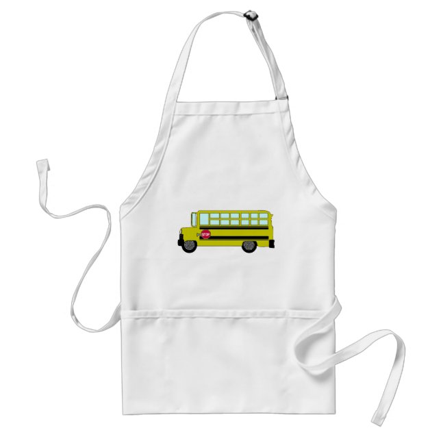Yellow School Bus with Stop Sign Standard Apron (Front)