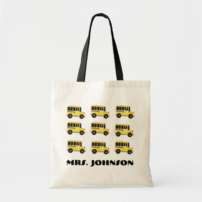 Yellow School Buses Bus Driver Teacher Gift Tote (Front)