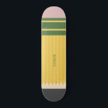Yellow School Pencil Graphic Personalised Skateboard<br><div class="desc">It's a pencil,  no it's a skateboard! This skateboard. looks like a classic yellow school pencil,  and it's ready to be personalised with a name or your own saying.</div>
