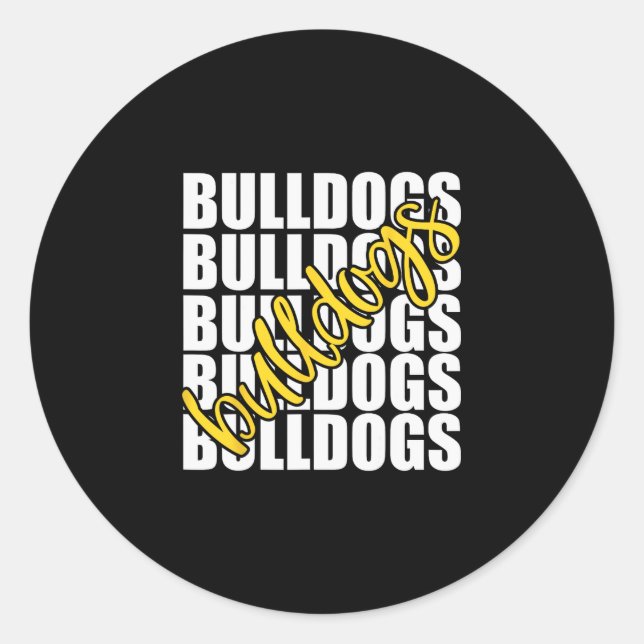 Yellow School Sports Fan Team Spirit  Classic Round Sticker (Front)