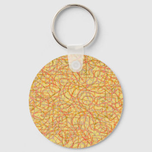 Yellow scribbled lines pattern key ring
