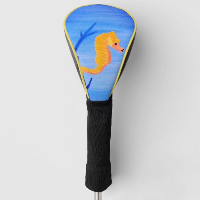 Yellow Seahorse Golf Head Cover (Front)