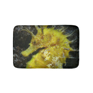 Yellow Seahorse Hippocampus Guttulatus Bath Mat