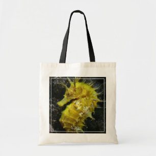 Yellow Seahorse Hippocampus Guttulatus Tote Bag