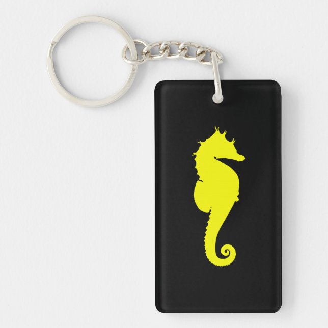 Yellow Seahorse Key Ring (Front)
