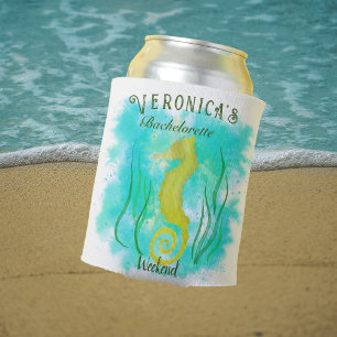 Yellow seahorse under the sea can cooler
