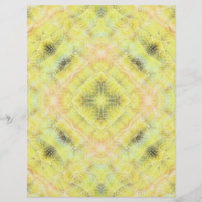 Yellow Serene Gardens Bulk Scrapbook Paper Pages (Front)