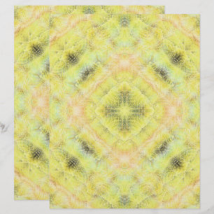 Yellow Serene Gardens Scrapbook Paper 2-Sided Page
