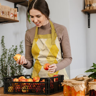 Yellow Shade Rhombus Shape Pattern Apron