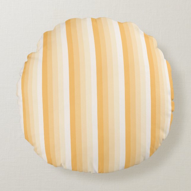 Yellow shadow stripes round cushion (Front)
