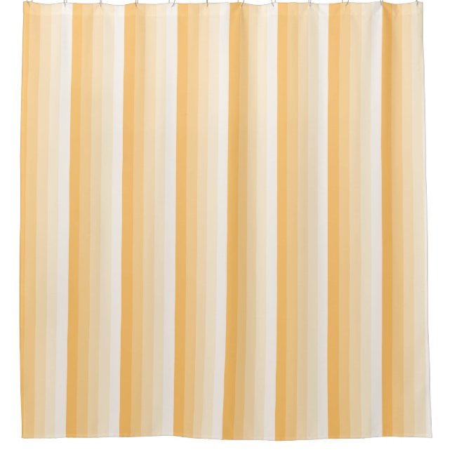 Yellow shadow stripes shower curtain (Front)